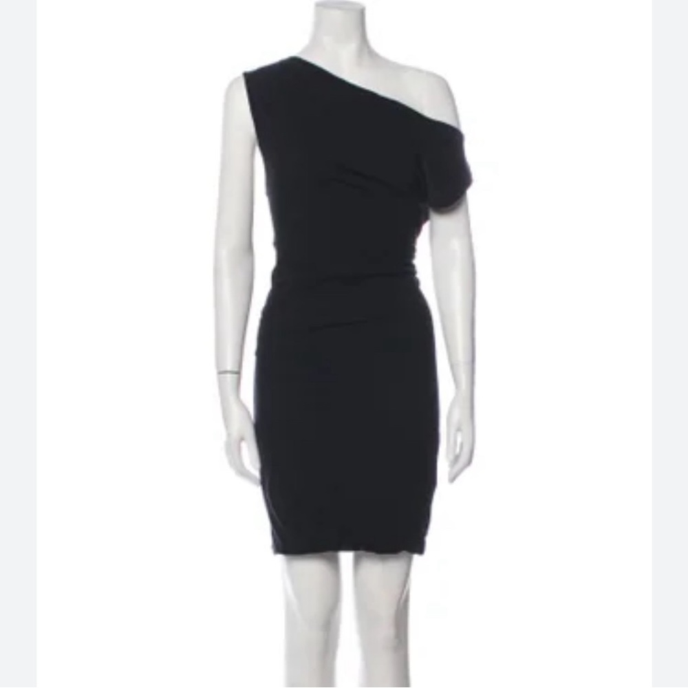James perse Black off shoulder asymmetric cotton dress by James Perse size one 1